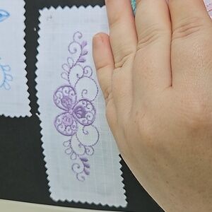 Handmade machine embroidery flower patch